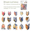 PET-Blatt-Aufkleber-Set mit 15 bunten Caladium-Designs für Scrapbooking und Journaling - Purple Leaf Galaxy