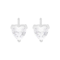 Elegante S925 Sterlingsilber Herz-Ohrstecker mit funkelnden Zirkonia-Steinen für Damen - 925er Silber / Silber