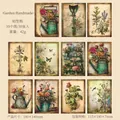 Vintage Bastelpapier-Set im Garten-Stil mit 10 floralen Motiven für Scrapbooking und Tagebuch - Garten Handgefertigt