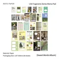 Set de 30 notas adhesivas estéticas retro con variados diseños de paisajes y rejilla - Álbum de Citas de Amor