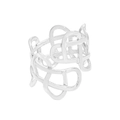 Minimalistischer S925 Sterlingsilber Ring mit unregelmäßigem hohlem Herzmuster - US 11 / Einstellbar Offen / Silber