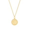 Classic S925 sterling silver gold coin necklace featuring Elizabeth II portrait engraving - 925 Silver / Champagne Gold