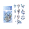 Mist Blue Moonlight decorative stickers featuring dreamlike blue swan and flower motifs - Mist Blue Moonlight