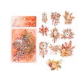 Orange Glowing Feather decorative PET stickers featuring clock and butterfly designs - Orange Glowing Feather