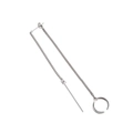 Orecchini pendenti lunghi in argento sterling S925 con catene e cerchi geometrici - Argento 925 / Oro Bianco