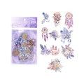 Dreamy purple and blue feather PET stickers with pearlescent finish for journaling - Hera's Feather