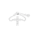 Adjustable S925 sterling silver chain ring featuring a sparkling zircon cross charm - Cross Style (JZ1968)