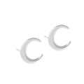 Minimalistische S925 Sterling Silber Mondsichel Ohrstecker mit Hochglanzoberfläche - 925er Silber / Weißgold