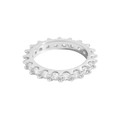 S925 sterling silver eternity ring with sparkling zircon gear-style pave setting - US 5 / Gear Style (JZ069)