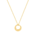 Minimalistische 925 Sterling Silber Halskette vergoldet mit hohlem runden Ringanhänger - Spiralhalskette (XL111) / 925er Silber