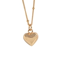 Elegante collar con colgante de corazón 3D dorado y cadena con detalles de bolas - Oro champán