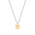 S925 Sterling Silber Halskette mit hellblauen Perlen und goldenem Blumenanhänger - 925er Silber / Kleine Blume Aquamarin Halskette (XL158_小花海蓝宝项链)