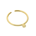 Minimalistischer verstellbarer Ring aus S925 Sterlingsilber mit feiner goldener Perle - Einstellbar Offen / Gold