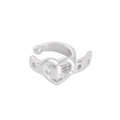 Pendiente ear cuff de plata S925 con corazón y diseño de hebilla de cinturón mujer - Plata 925 / Oro Blanco