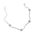Elegante pulsera de estrella en plata de ley S925 con circonitas brillantes para mujer - Pulsera de Eslabones de Estrella (SL045) / Plata 925
