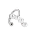 Minimal S925 ασημένιο σκουλαρίκι ear cuff με τέσσερα λευκά μαργαριτάρια σε καμπύλη - Ear Cuff με Τεχνητό Μαργαριτάρι (Μονό Τεμάχιο) / Ασήμι 925