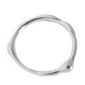 Anello in argento sterling S925 dal design minimalista in metallo liquido irregolare - US 9 / Stile Spesso Minimalista (JZ328)