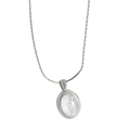 Collana minimalista in argento sterling S925 con ciondolo in pietra di luna ovale - Collana con Pietra di Luna (XL214) / Argento 925