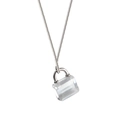 Collana in argento S925 con ciondolo a borsa in zircone dal design minimalista moderno - Argento 925 / Oro Bianco