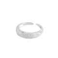 Minimalistischer verstellbarer S925 Sterlingsilber Ring mit glitzernder Mattierungsoberfläche - Einstellbar Offen / Silber