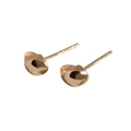 Orecchini a perno in argento S925 oro rosa con design organico e minimalista - Grande-Oro Champagne (ES214)