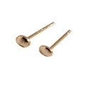 Orecchini a perno ovali minimalisti in argento sterling S925 dorato lucido - Piccolo-Oro Champagne (ES213)
