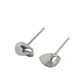 Orecchini a perno minimalisti in argento S925 con texture irregolare in pietra lucida - Grande-Argento Puro (ES214)