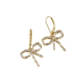 Eleganti orecchini a fiocco in argento S925 dorato con pietre di zircone brillanti - Argento 925 / Color Oro (ES222)