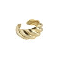 Adjustable minimalist 18K gold plated S925 sterling silver croissant twisted ring - Adjustable Open / 18K Gold