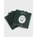 Premium anti-tarnish silver polishing cloth in green envelope packaging for jewelry care - Blue (PJ002)