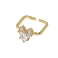 Bague carrée minimaliste en argent S925 doré avec incrustation de zircon brillant - Ouvert Réglable / Or 18K