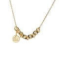 Gold plated S925 sterling silver chain necklace featuring a round engraved coin pendant - 925 Silver / 18K Gold