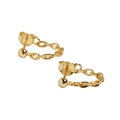 Pendientes minimalistas de plata S925 dorada con eslabón de cadena geométrica pulida - Plata 925 / Color Oro 18K (ES254)