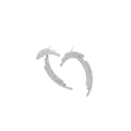 Minimalistische S925 sterling zilveren vleugel oorbellen met micro-ingelegde zirkoon - 925 zilver / Witgoud