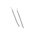 Elegant S925 silver linear drop earrings with sparkling micro-pave cubic zirconia stones - 925 Silver / Platinum Plated (ES268)