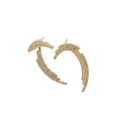 Chique S925 zilveren verenoorbellen in goud met micro-gepaviseerde witte zirkonia - 925 zilver / 18K Goud
