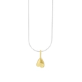 Minimalist S925 sterling silver snake chain necklace with a 3D bicolor heart pendant - 925 Silver / Silver + 18K Gold