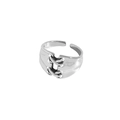 Vintage S925 sterling silver cross-tie band ring with adjustable open design for women - Adjustable Open / Antique Silver