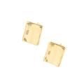 Minimalist square geometric gold earrings with irregular lava texture for women - 925 Silver / 18K Gold Color (ES289-18K Gold Color)