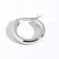 Créoles minimalistes en argent sterling S925 avec finition polie et boucle sécurisée - Argent 925 / Argent (Pièce Unique)