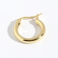 Minimalist S925 sterling silver hoop earrings with classic golden plating finish - 925 Silver / 18K Gold (Single)