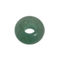 Boucle d'oreille en argent S925 avec pendentif cercle en pierre de jade vert - Argent 925 / Aventurine Verte Naturelle