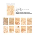 Set de 10 papeles de encaje vintage con manchas de café para scrapbooking y collage - Café Amarillento