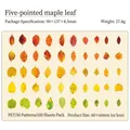 Vintage PET leaf stickers in autumn colors pack of 100 with 50 unique natural designs - Pack of 100 / Yellowing Branches And Leaves