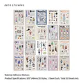 20-piece sticker set for scrapbooking featuring illustrations of people and flowers - Gentle Bloom