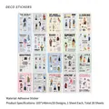 Set van 20 romantische stickers met modefiguren en citaten voor scrapbooking - Alle Vreugde