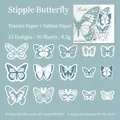 Vintage Schmetterling Aufkleber-Set mit 30 Stück aus Leinen- und Transparentpapier - Ideen-Falter