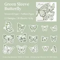 Schmetterling-Stickerset in Grün-Weiß mit Strukturpapier und Pergamentpapier - Grünflügeliger Falter