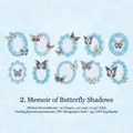 PET laser gold butterfly stickers Blue Lace Memories series for DIY journals 10pcs - Butterfly Shadow Memories