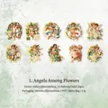Blumen-Engel PET-Sticker mit Goldfolie für DIY-Journaling und Scrapbook-Deko - Blumenengel